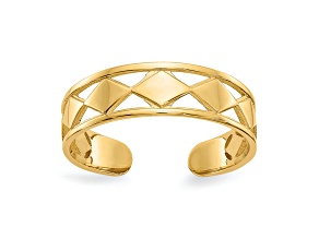 14K Yellow Gold Diamond Shapes Toe Ring
