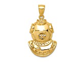 14k Yellow Gold Divers Helmet Pendant