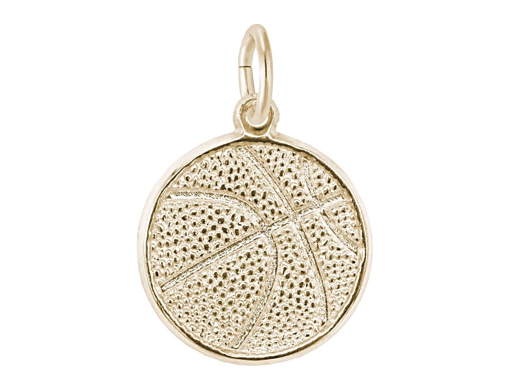 22K Yellow Gold Over Sterling Silver Basketball Measures Approx 17.56mm x 17.56mm