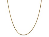 14K Yellow Gold 1.65mm Solid Diamond-cut Cable Chain Necklace