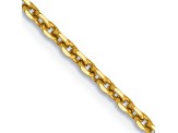 14K Yellow Gold 1.65mm Solid Diamond-cut Cable Chain Necklace