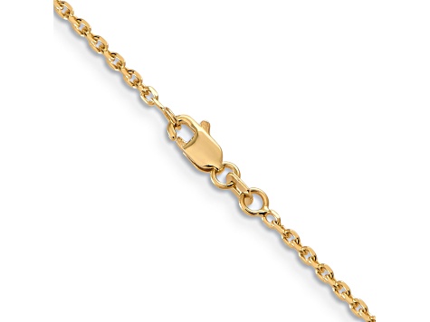 14K Yellow Gold 1.65mm Solid Diamond-cut Cable Chain Necklace