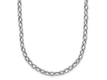 Picture of Rhodium Over 14k White Gold 3.3mm Polished Fancy Flat Cable 18 Inch Chain