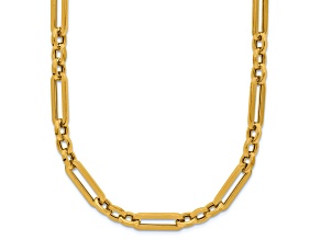 14K Yellow Gold Polished Fancy Paperclip Link Necklace