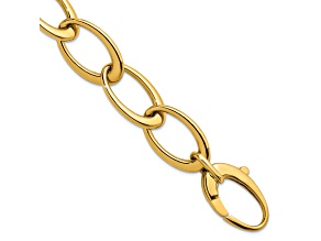 14K Yellow Gold Oval Link 7.5 Inch Bracelet