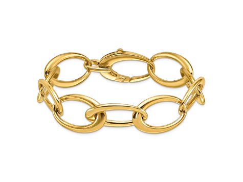 14K Yellow Gold Oval Link 8.5 Inch Bracelet