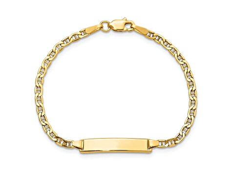 14k Yellow Gold Polished Mariner Link ID Bracelet