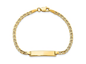 14k Yellow Gold Polished Mariner Link ID Bracelet