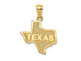 14k Yellow Gold Textured State of Texas Map Pendant