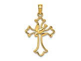14K Yellow Gold Cut-Out Dove Center Cross Charm