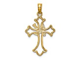 14K Yellow Gold Cut-Out Dove Center Cross Charm