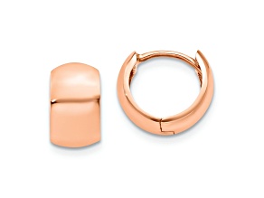 10k Rose Gold 7/16" Round Hinged Hoop Earrings
