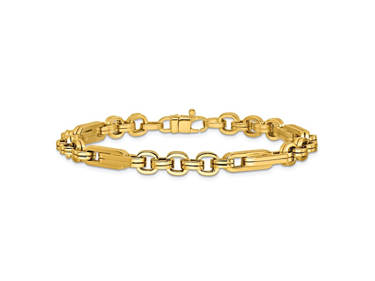 14k Yellow Gold Polished 5.2mm Fancy Link Bracelet
