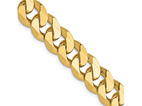 14k Yellow Gold 8.75mm Flat Beveled Curb Link Bracelet 14k Yellow Gold 8.75mm Flat Beveled Curb Link Bracelet