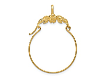 Picture of 14K Yellow Gold Polished Floral Charm Holder