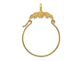 14K Yellow Gold Polished Floral Charm Holder