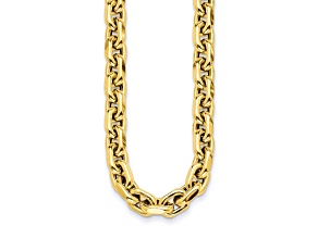 14K Yellow Gold 10.5mm Fancy Open Link 18-inch Necklace
