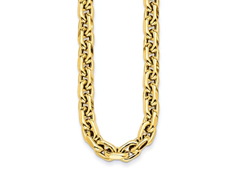 14K Yellow Gold 10.5mm Fancy Open Link 20-inch Necklace