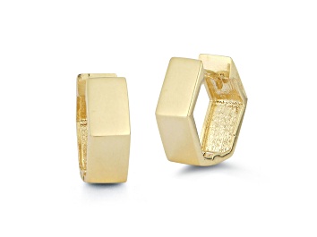 Picture of Bellissima Gold 14K Yellow Gold Hexagon Huggie Hoop Earrings