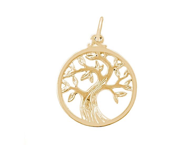 14K Yellow Gold Tree Of Life Measures Approx 19.75mm x 19.75mm