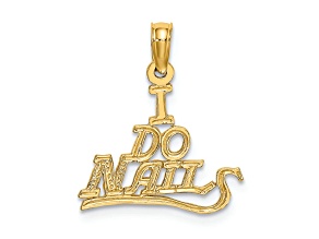 10K Yellow Gold Textured I DO NAILS Charm
