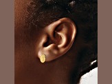 14k Yellow Gold Polished and Satin Our Lady of Guadalupe Stud Earrings