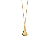 14K Yellow Gold With Black Enamel Polished Fancy Pendant With 16.5 Inch Cable Chain