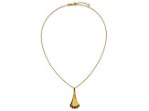14K Yellow Gold With Black Enamel Polished Fancy Pendant With 16.5 Inch Cable Chain