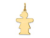 14k Yellow Gold Satin Girl with Bow on Left Charm