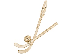 14K Yellow Gold Field Hockey Charm