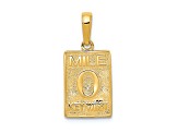 14k Yellow Gold Textured Mile 0 Key West Mile Marker Pendant