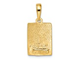 14k Yellow Gold Textured Mile 0 Key West Mile Marker Pendant