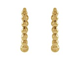 14K Yellow Gold Beaded Huggie Hoop Earrings