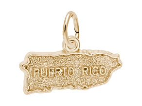 14K Yellow Gold Puerto Rico Map Charm