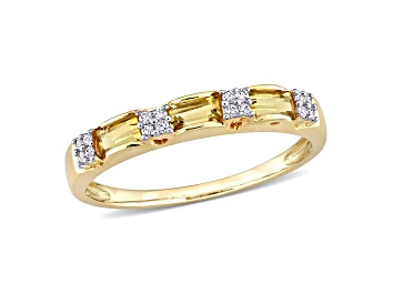 Picture of Citrine and Diamond 10K Yellow Gold Eternity Ring 0.43ctw
