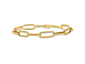 14k Yellow Gold Polished 6.45mm Fancy Link Bracelet