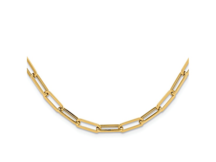 14k Yellow Gold 4.5mm Polished Fancy Link 16 Inch Necklace