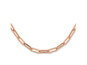 14k Rose Gold 4.5mm Polished Fancy Link 18 Inch Necklace