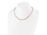 14k Rose Gold 4.5mm Polished Fancy Link 18 Inch Necklace