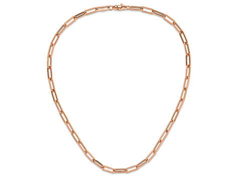 14k Rose Gold 4.5mm Polished Fancy Link 18 Inch Necklace