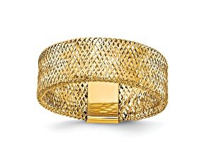10k Yellow Gold Polished and Textured Stretch Ring