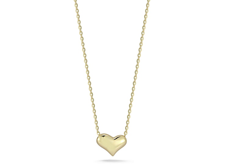 Bellissima Gold 14K Yellow Gold Puffed Heart Pendant Necklace