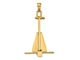 14k Yellow Gold Moveable Danforth Anchor Pendant