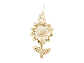 10K Yellow Gold Sunflower Measures Approx 23.04mm x 12.8mm