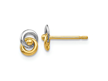 Picture of 14K Two-tone Gold Love Knot Stud Earrings