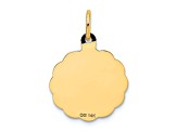 14k Yellow Gold Textured and Diamond-Cut A Date To Remember Disc Pendant