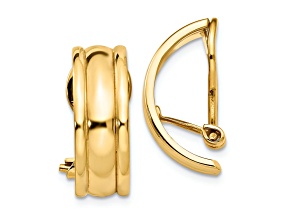 14k Yellow Gold 11/16" Fancy Non-Pierced Earrings