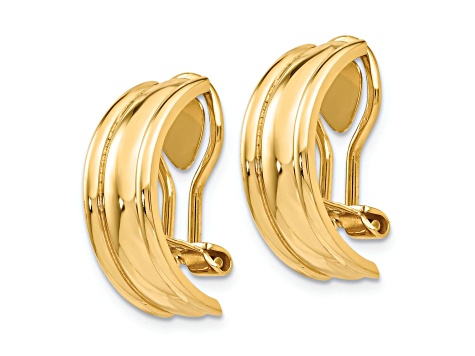 14k Yellow Gold 11/16" Fancy Non-Pierced Earrings