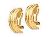 14k Yellow Gold 11/16" Fancy Non-Pierced Earrings