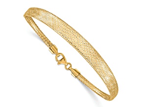 10k Yellow Gold Stretch Mesh Graduated Bracelet
